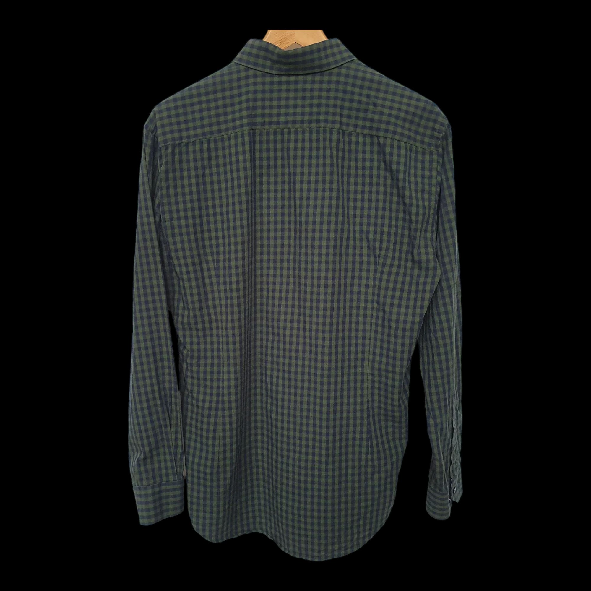 Mens Shirt English Mustard Green Blue Check Long Sleeve Uk